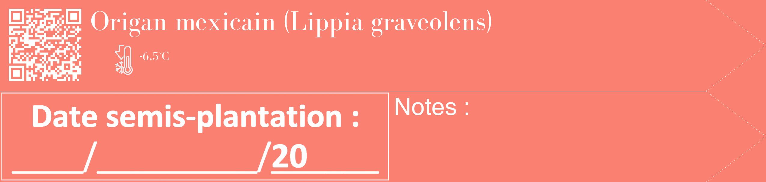 Étiquette de : Lippia graveolens - format c - style blanche38_simple_simplebod avec qrcode et comestibilité
