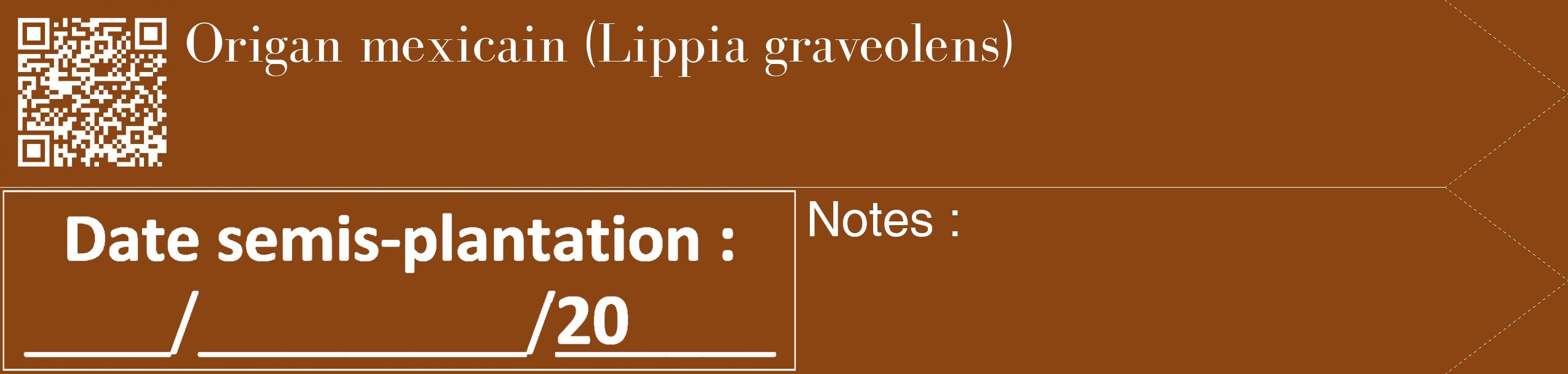 Étiquette de : Lippia graveolens - format c - style blanche30_simple_simplebod avec qrcode et comestibilité