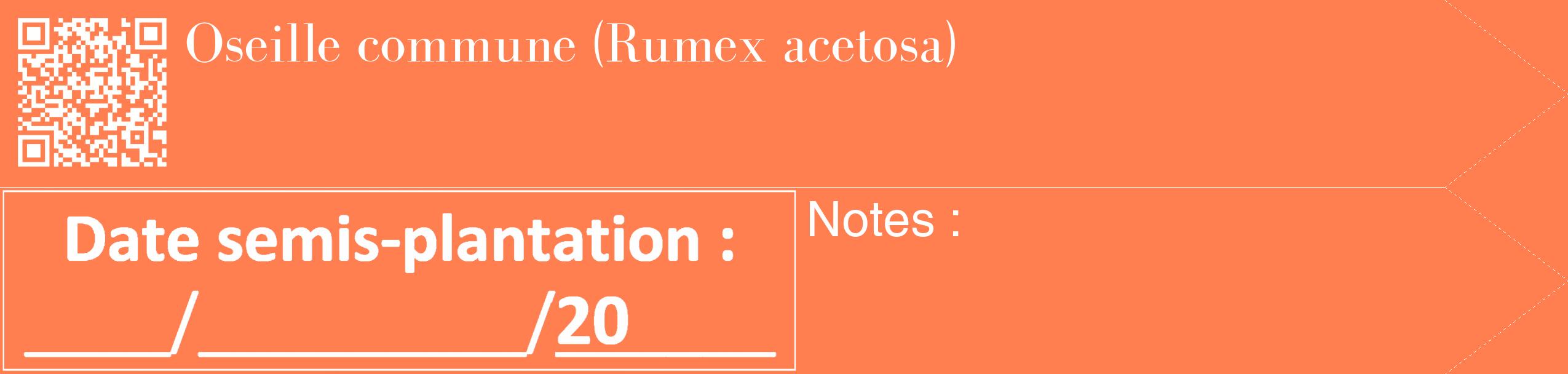 Étiquette de : Rumex acetosa - format c - style blanche24_simple_simplebod avec qrcode et comestibilité