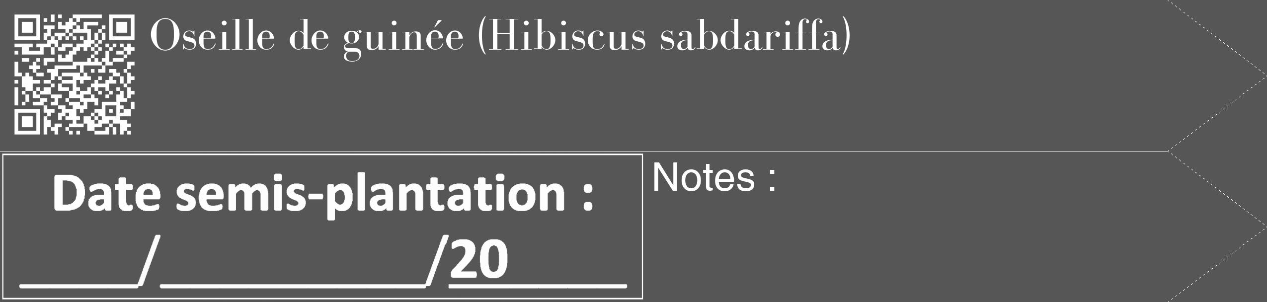 Étiquette de : Hibiscus sabdariffa - format c - style blanche45_simple_simplebod avec qrcode et comestibilité