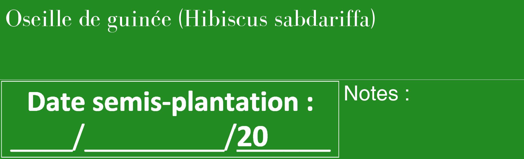 Étiquette de : Hibiscus sabdariffa - format c - style blanche10_basique_basiquebod avec comestibilité