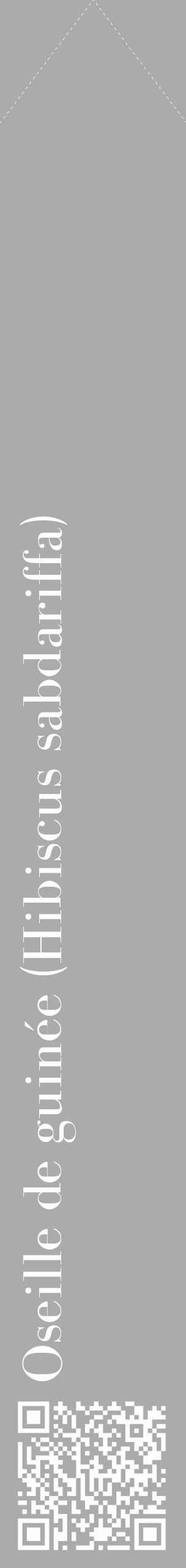 Étiquette de : Hibiscus sabdariffa - format c - style blanche37_simple_simplebod avec qrcode et comestibilité - position verticale