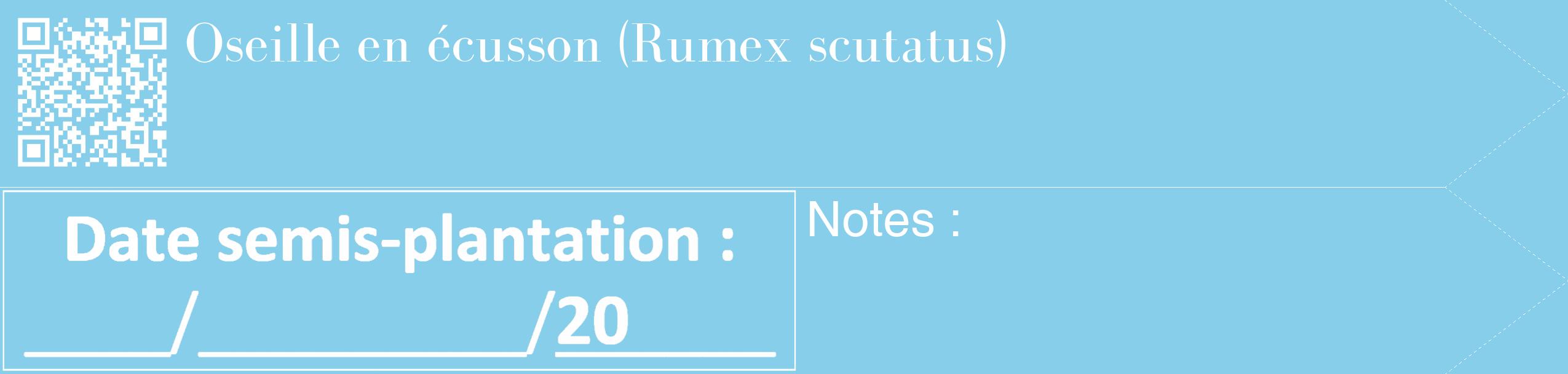 Étiquette de : Rumex scutatus - format c - style blanche1_simple_simplebod avec qrcode et comestibilité