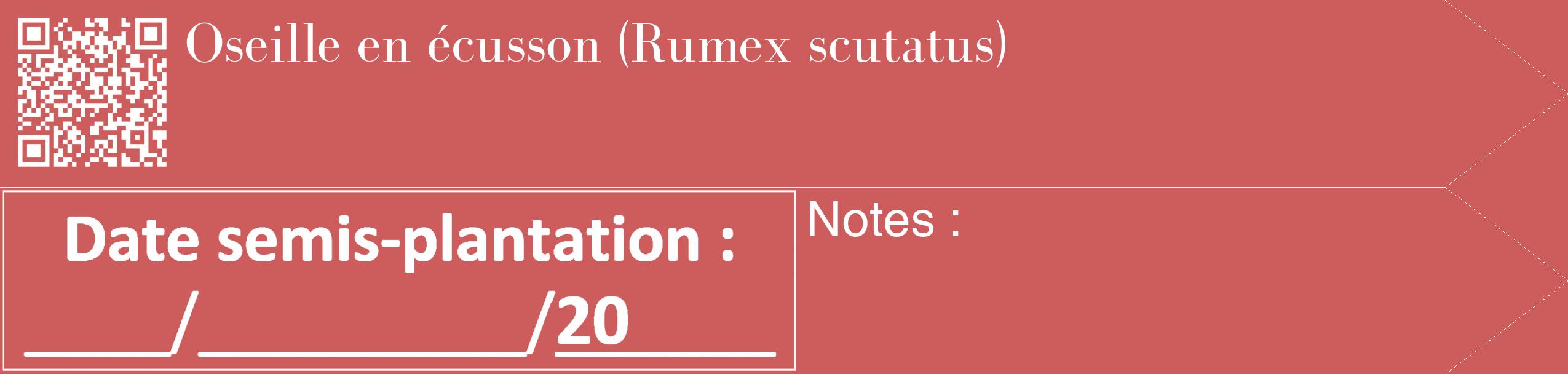 Étiquette de : Rumex scutatus - format c - style blanche35_simple_simplebod avec qrcode et comestibilité