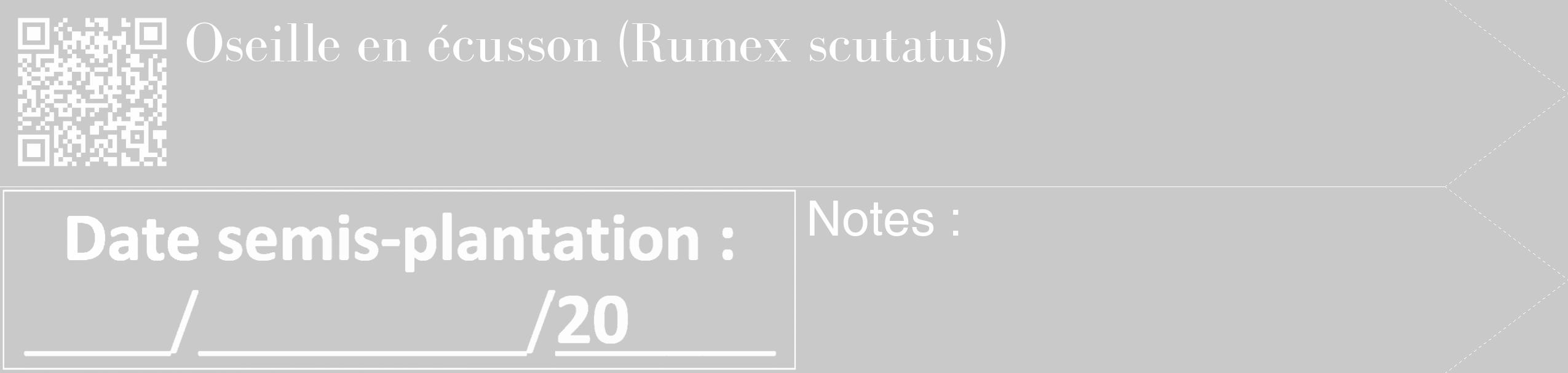 Étiquette de : Rumex scutatus - format c - style blanche54_simple_simplebod avec qrcode et comestibilité