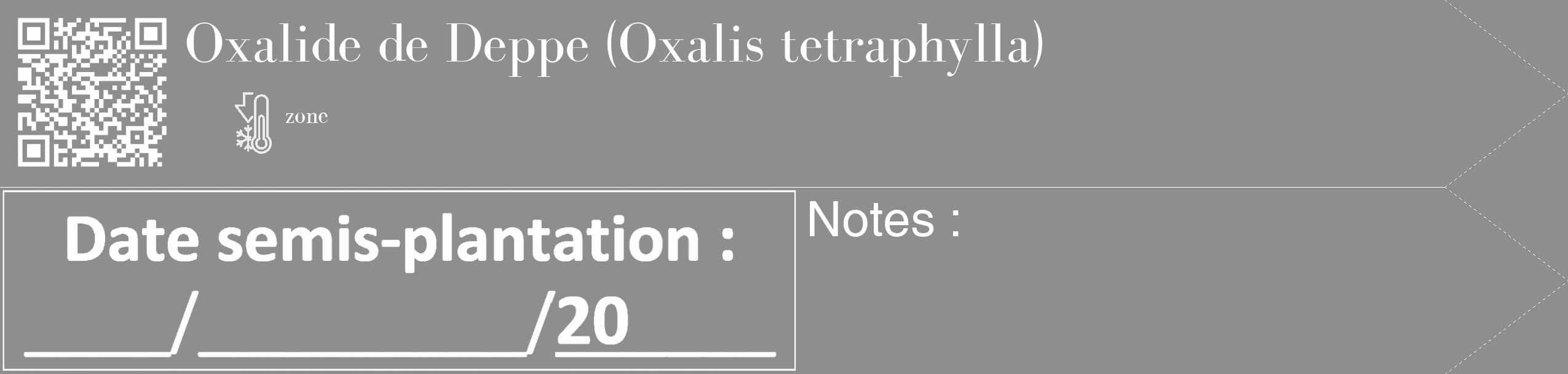Étiquette de : Oxalis tetraphylla - format c - style blanche25_simple_simplebod avec qrcode et comestibilité