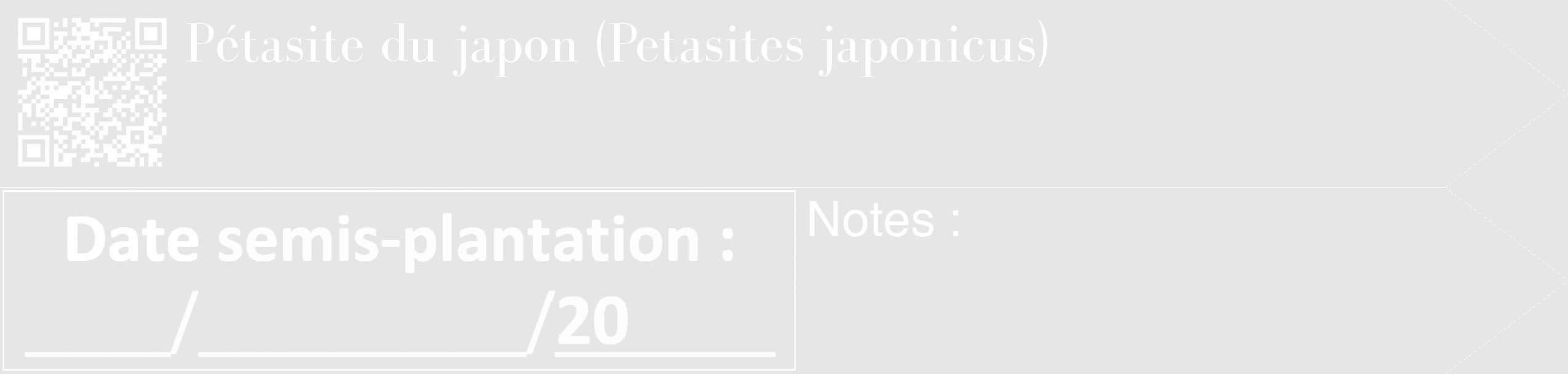 Étiquette de : Petasites japonicus - format c - style blanche18_simple_simplebod avec qrcode et comestibilité