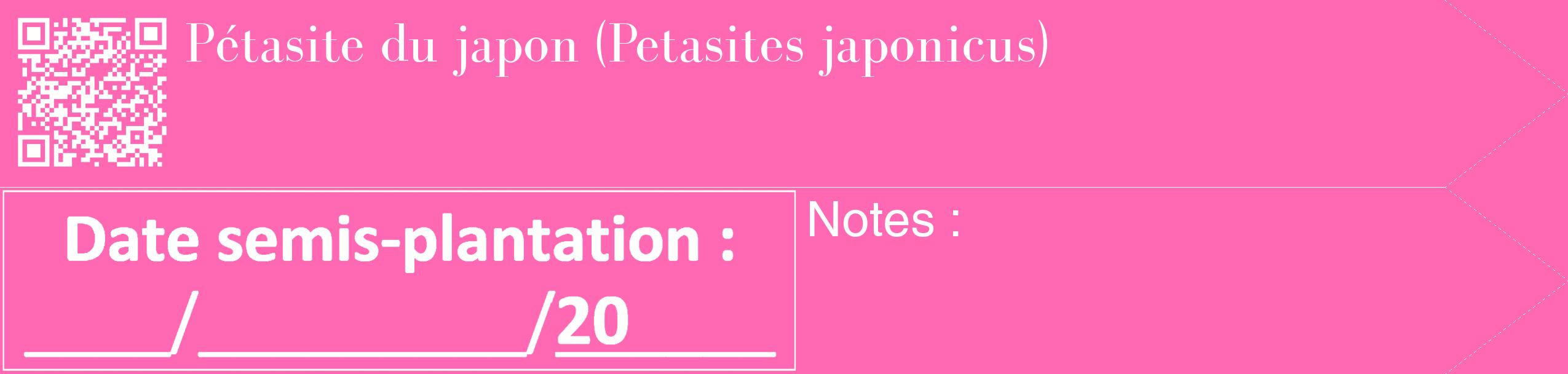 Étiquette de : Petasites japonicus - format c - style blanche42_simple_simplebod avec qrcode et comestibilité