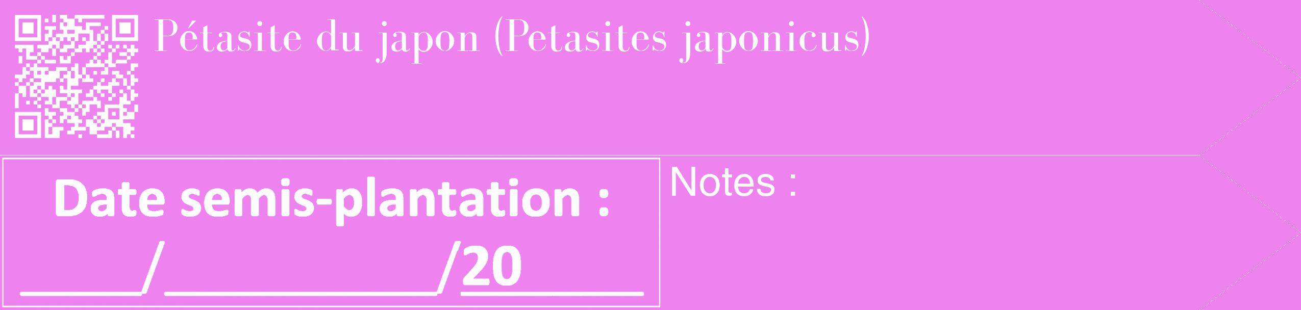 Étiquette de : Petasites japonicus - format c - style blanche53_simple_simplebod avec qrcode et comestibilité