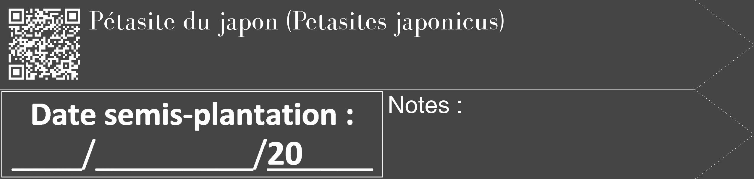 Étiquette de : Petasites japonicus - format c - style blanche58_simple_simplebod avec qrcode et comestibilité