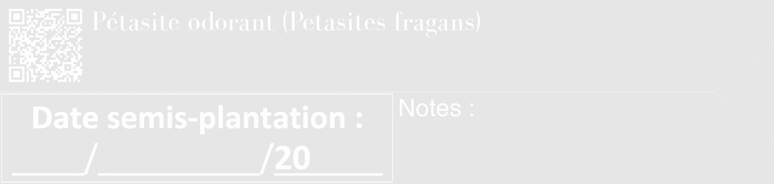 Étiquette de : Petasites fragans - format c - style blanche18_simple_simplebod avec qrcode et comestibilité