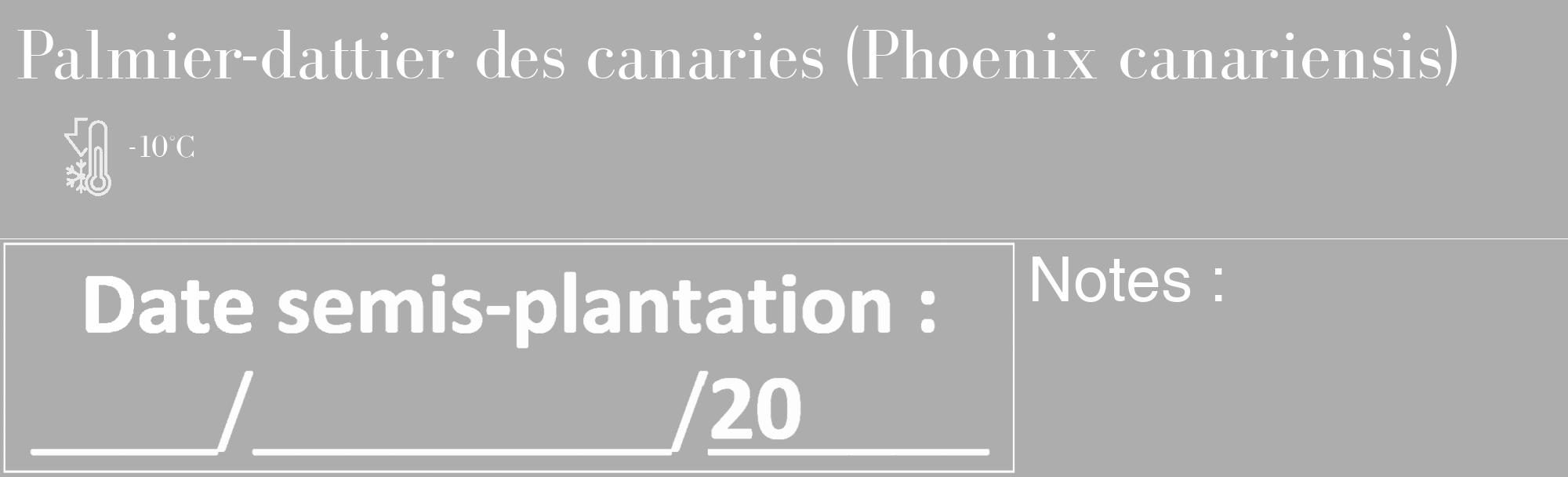 Étiquette de : Phoenix canariensis - format c - style blanche22_basique_basiquebod avec comestibilité