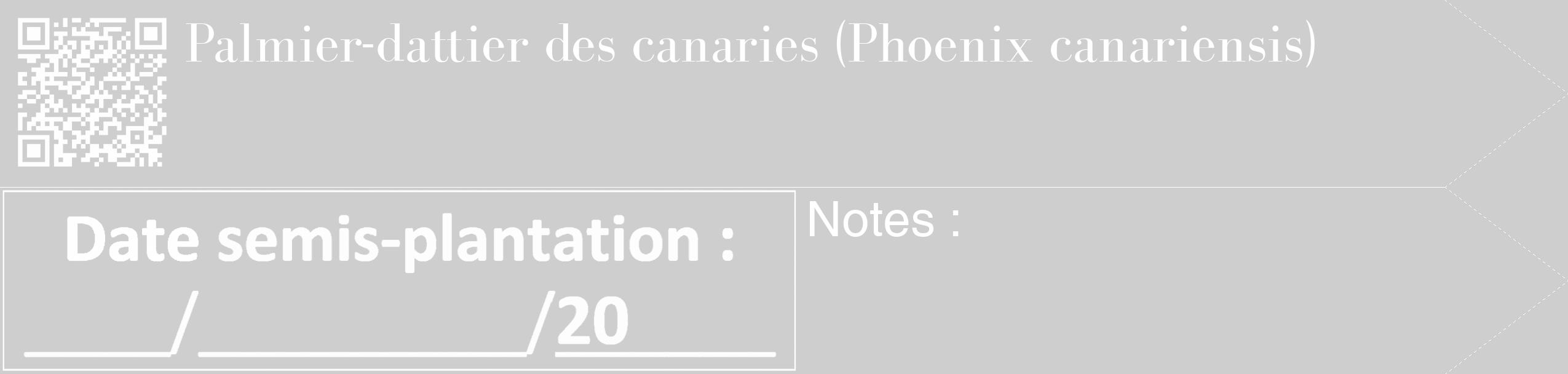 Étiquette de : Phoenix canariensis - format c - style blanche17_simple_simplebod avec qrcode et comestibilité