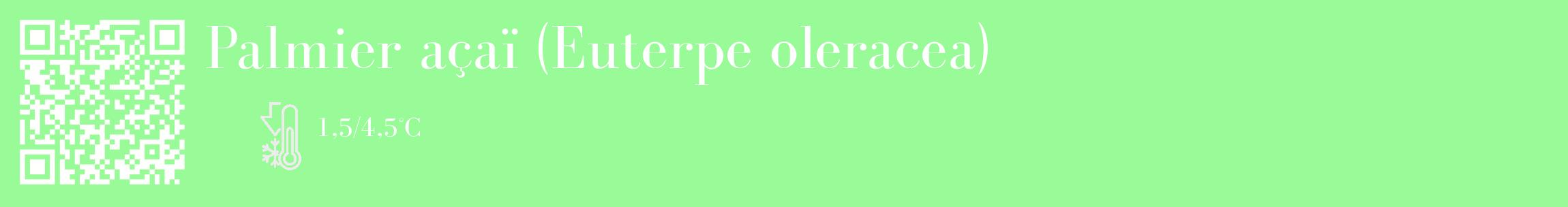 Étiquette de : Euterpe oleracea - format c - style blanche14_basique_basiquebod avec qrcode et comestibilité