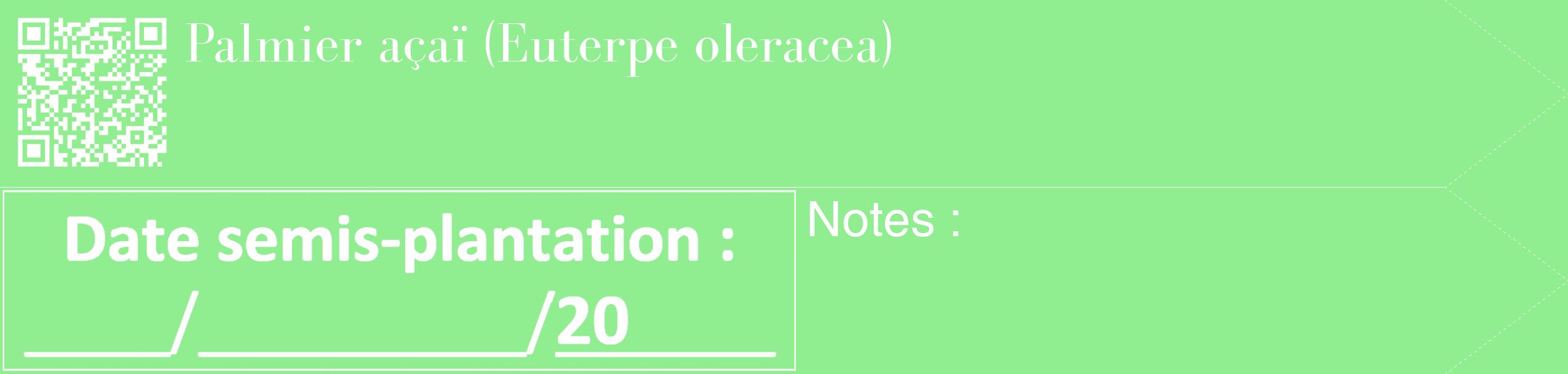 Étiquette de : Euterpe oleracea - format c - style blanche15_simple_simplebod avec qrcode et comestibilité