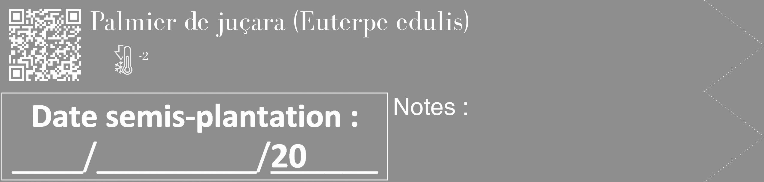 Étiquette de : Euterpe edulis - format c - style blanche25_simple_simplebod avec qrcode et comestibilité