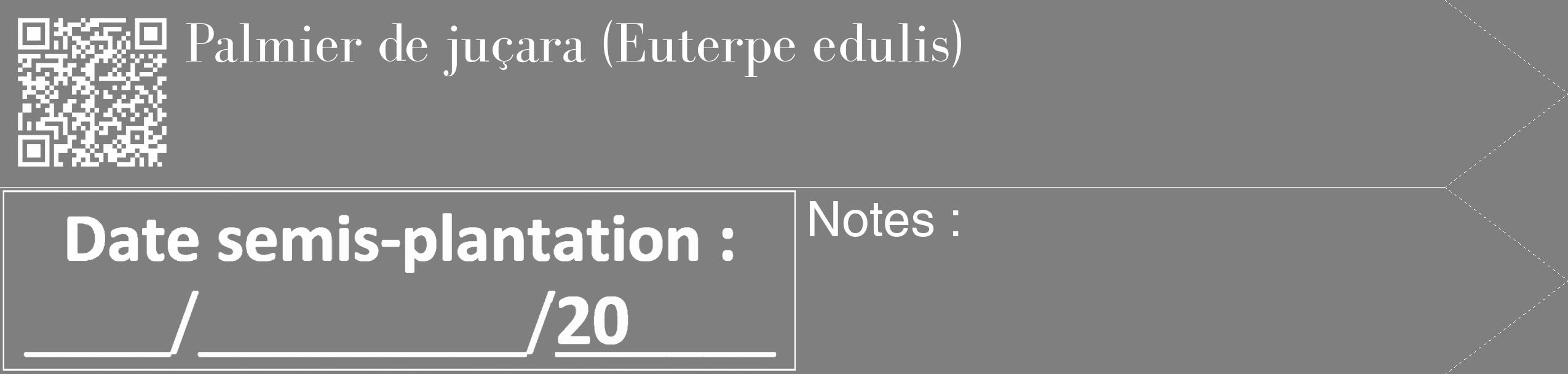 Étiquette de : Euterpe edulis - format c - style blanche31_simple_simplebod avec qrcode et comestibilité