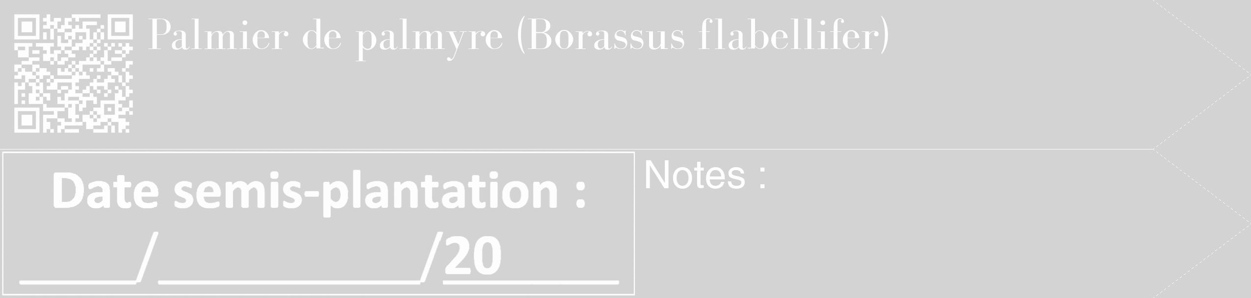 Étiquette de : Borassus flabellifer - format c - style blanche56_simple_simplebod avec qrcode et comestibilité
