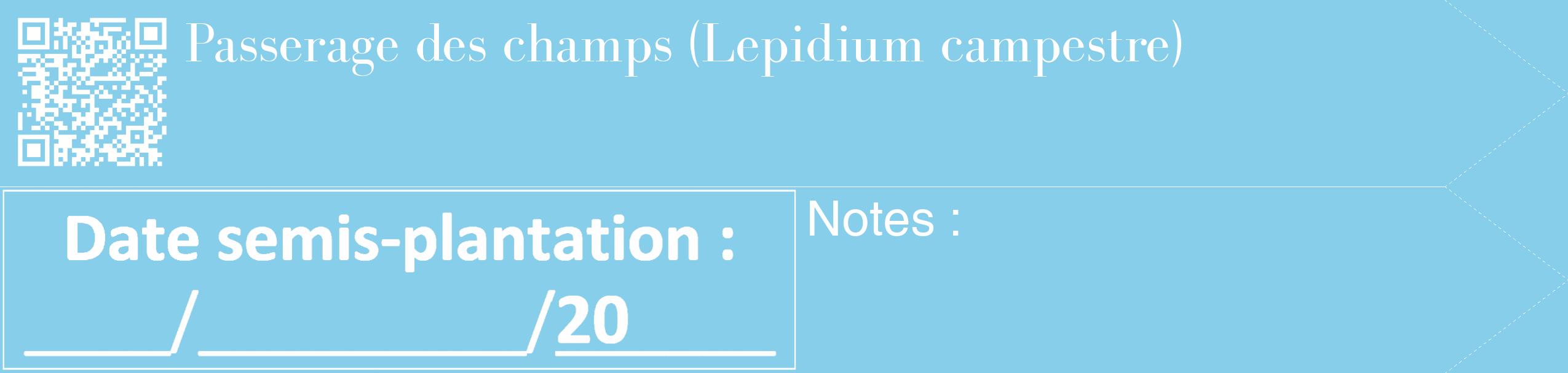 Étiquette de : Lepidium campestre - format c - style blanche1_simple_simplebod avec qrcode et comestibilité