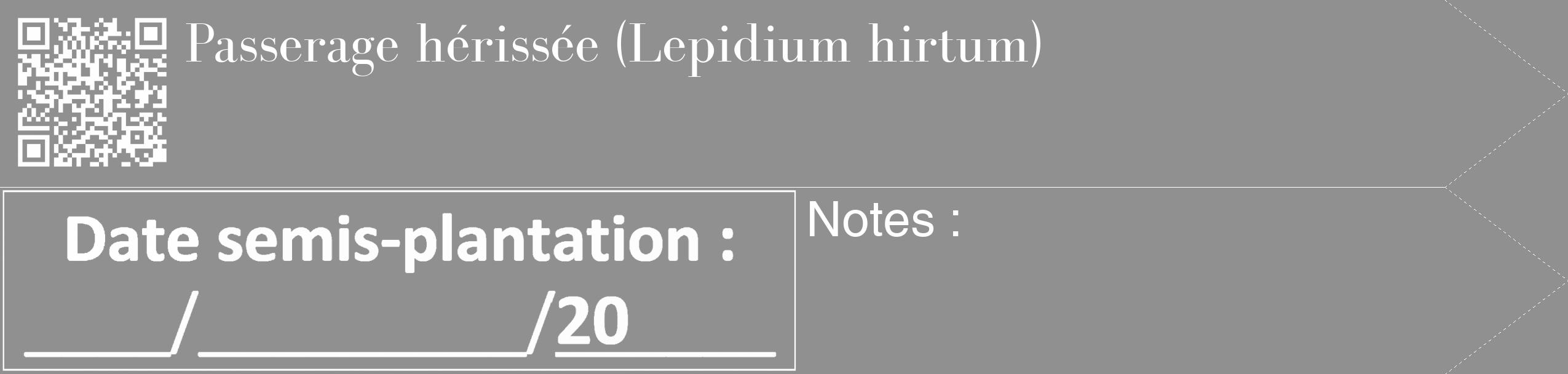 Étiquette de : Lepidium hirtum - format c - style blanche4_simple_simplebod avec qrcode et comestibilité