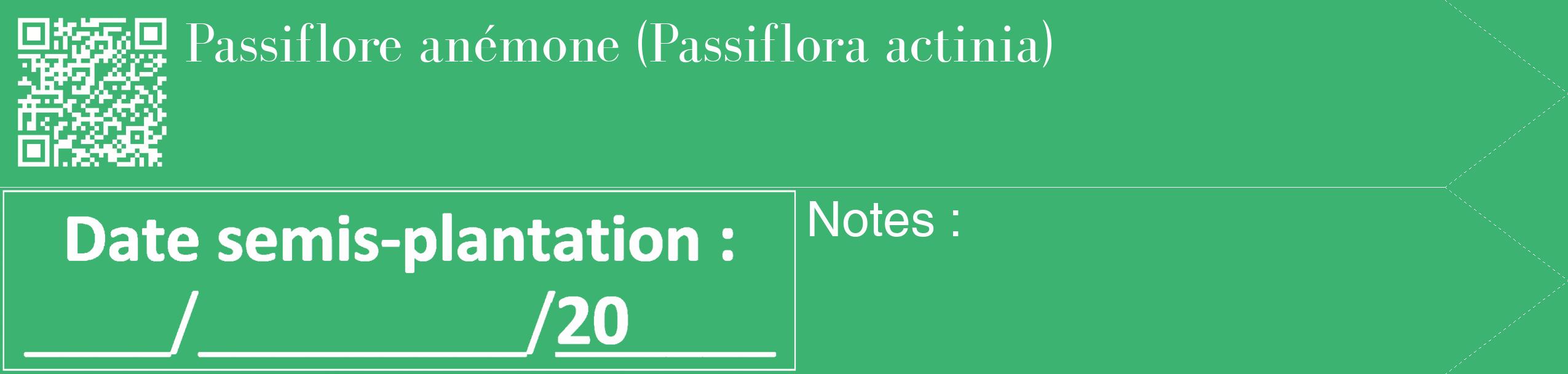 Étiquette de : Passiflora actinia - format c - style blanche12_simple_simplebod avec qrcode et comestibilité