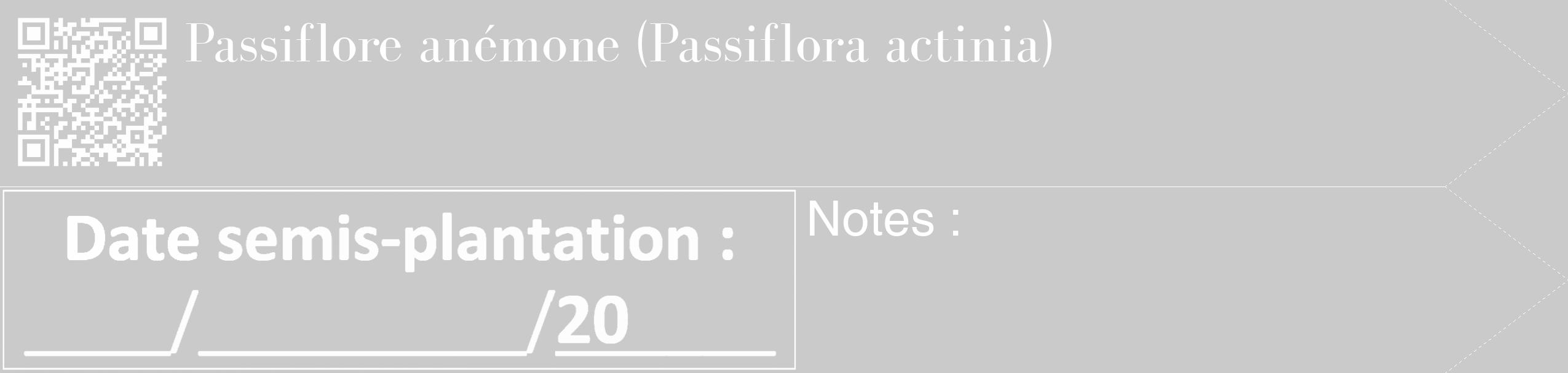 Étiquette de : Passiflora actinia - format c - style blanche21_simple_simplebod avec qrcode et comestibilité