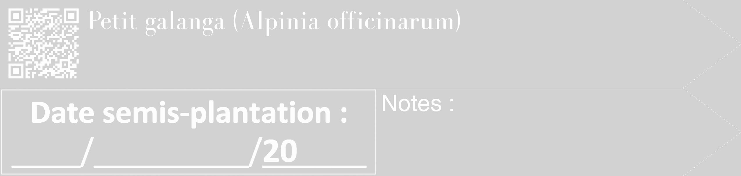 Étiquette de : Alpinia officinarum - format c - style blanche14_simple_simplebod avec qrcode et comestibilité
