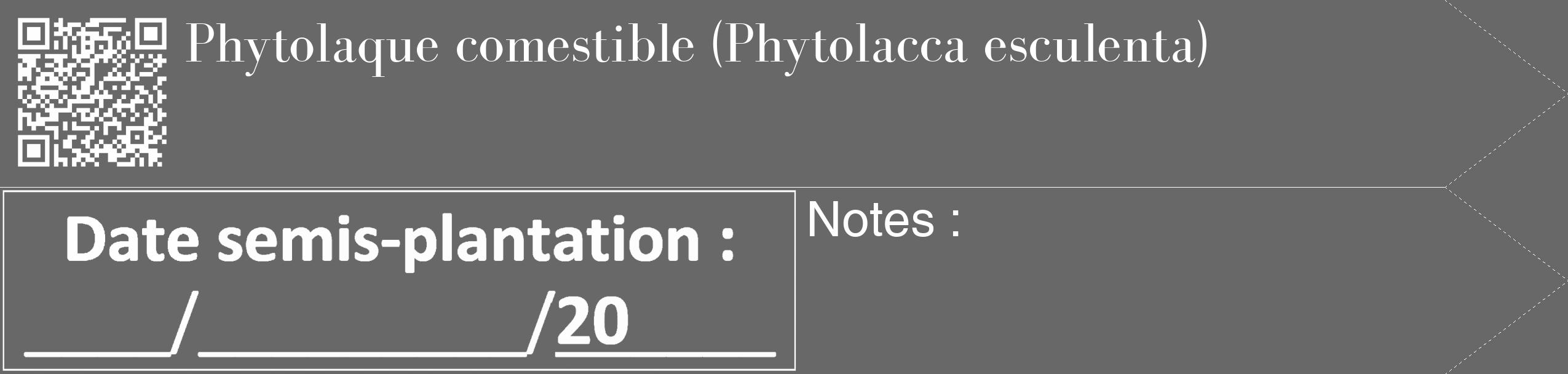 Étiquette de : Phytolacca esculenta - format c - style blanche43_simple_simplebod avec qrcode et comestibilité