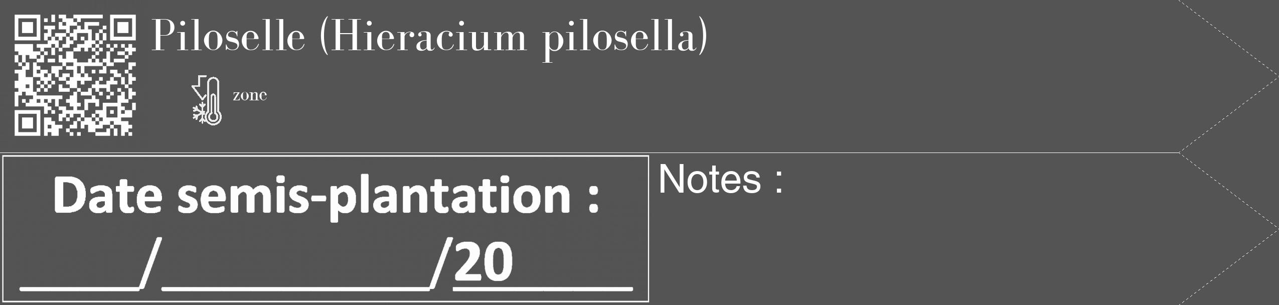 Étiquette de : Hieracium pilosella - format c - style blanche30_simple_simplebod avec qrcode et comestibilité