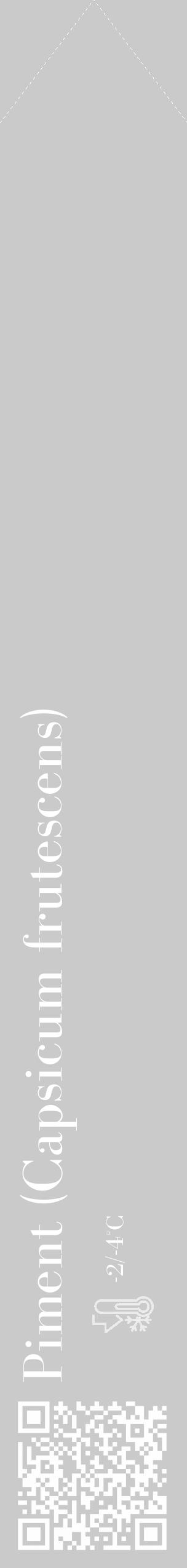 Étiquette de : Capsicum frutescens - format c - style blanche21_simple_simplebod avec qrcode et comestibilité - position verticale