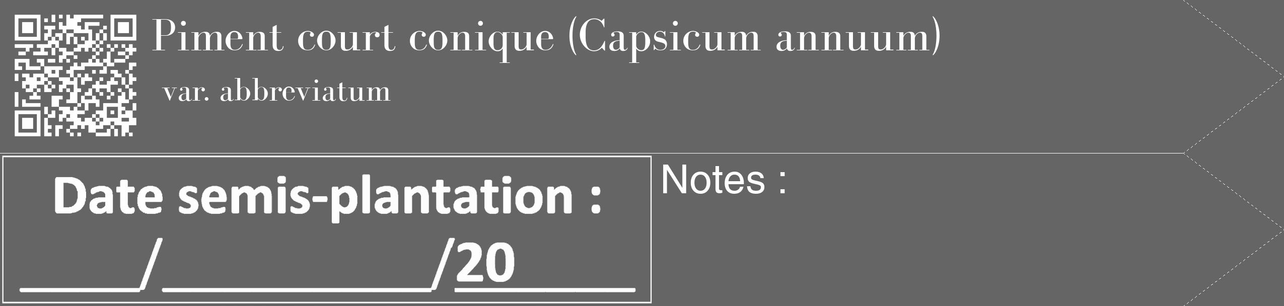 Étiquette de : Capsicum annuum var. abbreviatum - format c - style blanche32_simple_simplebod avec qrcode et comestibilité