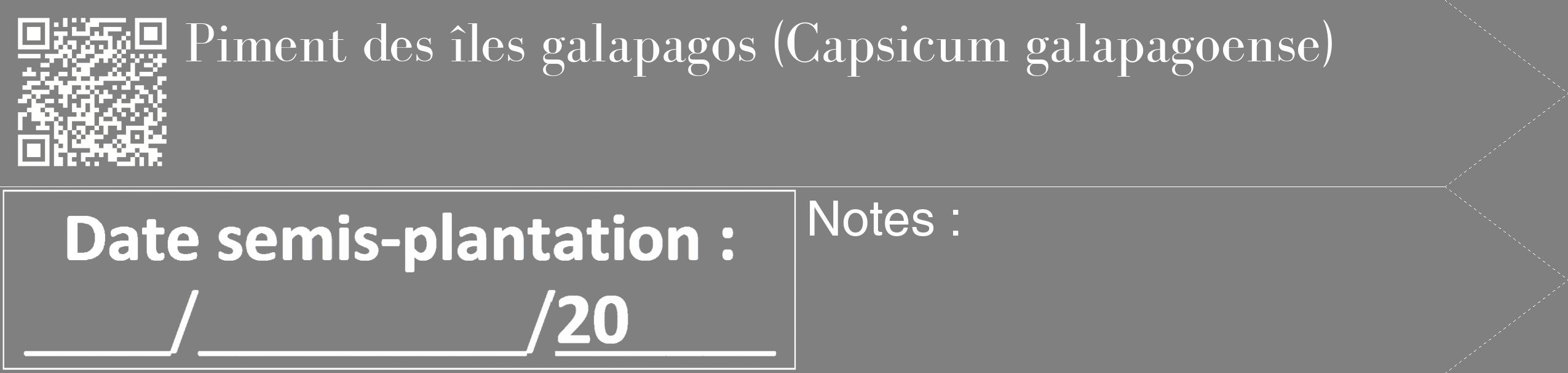 Étiquette de : Capsicum galapagoense - format c - style blanche57_simple_simplebod avec qrcode et comestibilité