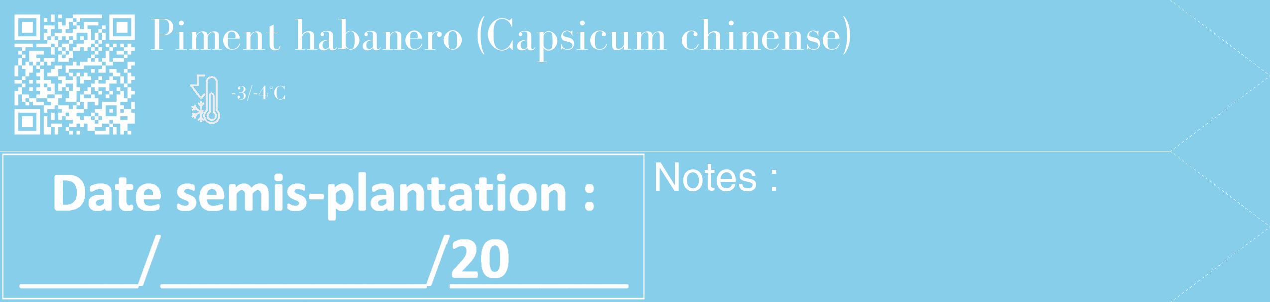 Étiquette de : Capsicum chinense - format c - style blanche1_simple_simplebod avec qrcode et comestibilité