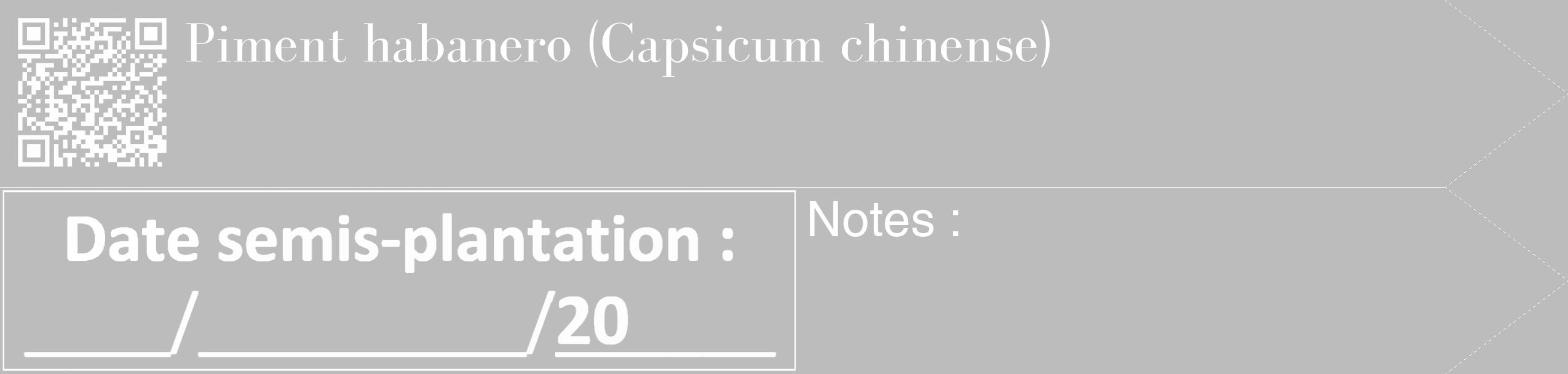 Étiquette de : Capsicum chinense - format c - style blanche1_simple_simplebod avec qrcode et comestibilité
