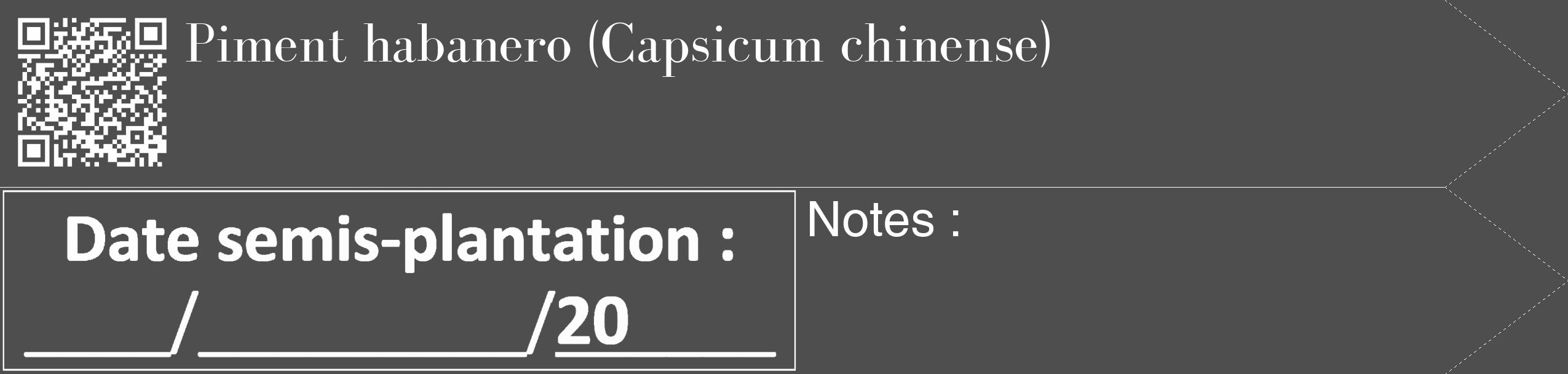 Étiquette de : Capsicum chinense - format c - style blanche33_simple_simplebod avec qrcode et comestibilité
