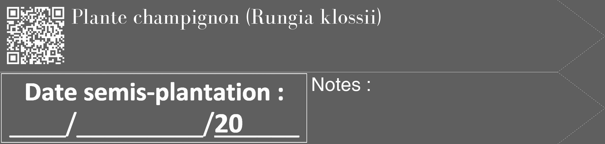 Étiquette de : Rungia klossii - format c - style blanche10_simple_simplebod avec qrcode et comestibilité