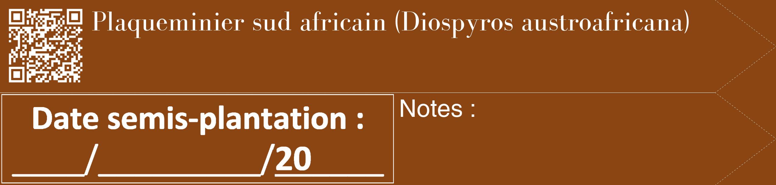 Étiquette de : Diospyros austroafricana - format c - style blanche30_simple_simplebod avec qrcode et comestibilité