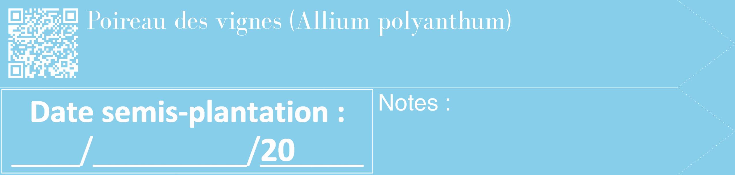 Étiquette de : Allium polyanthum - format c - style blanche1_simple_simplebod avec qrcode et comestibilité