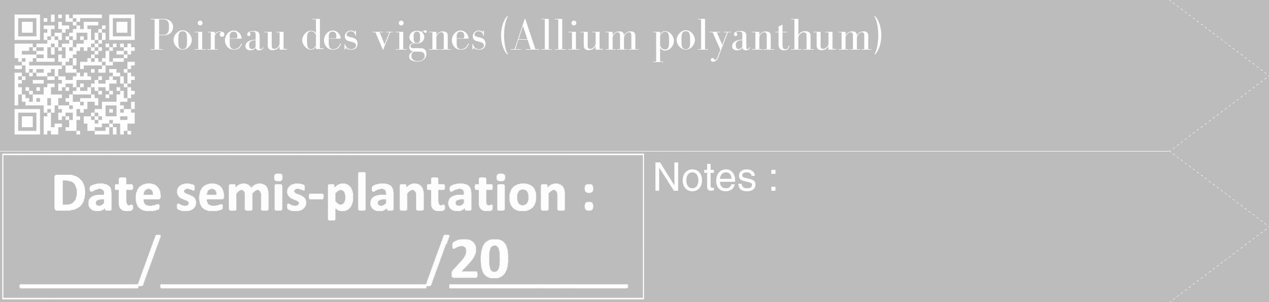 Étiquette de : Allium polyanthum - format c - style blanche1_simple_simplebod avec qrcode et comestibilité