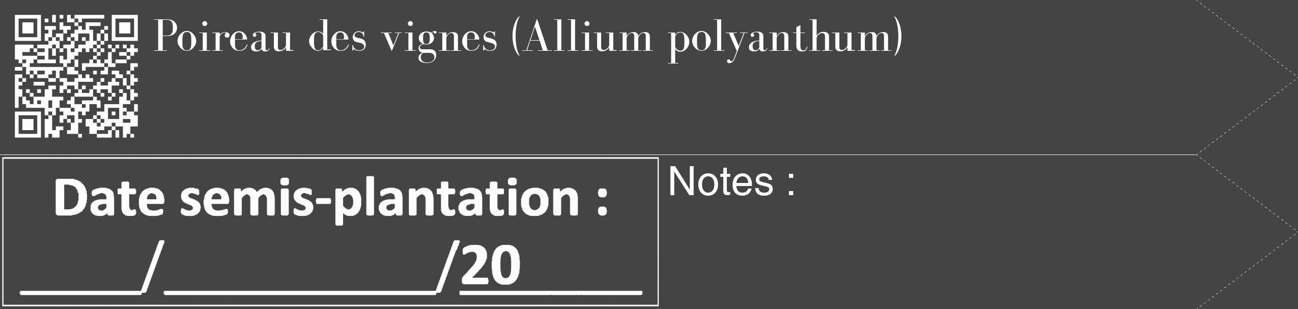 Étiquette de : Allium polyanthum - format c - style blanche48_simple_simplebod avec qrcode et comestibilité