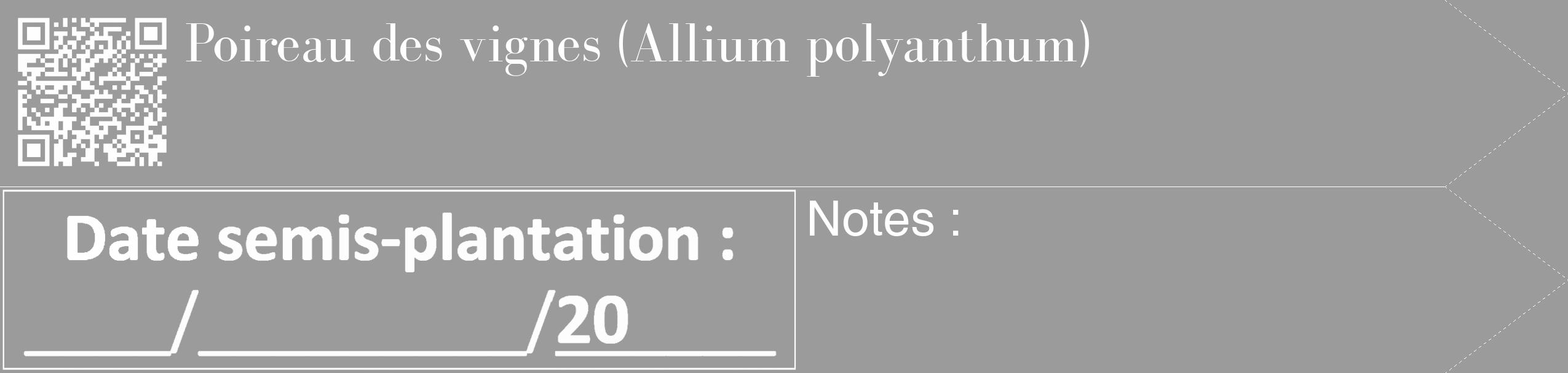 Étiquette de : Allium polyanthum - format c - style blanche52_simple_simplebod avec qrcode et comestibilité