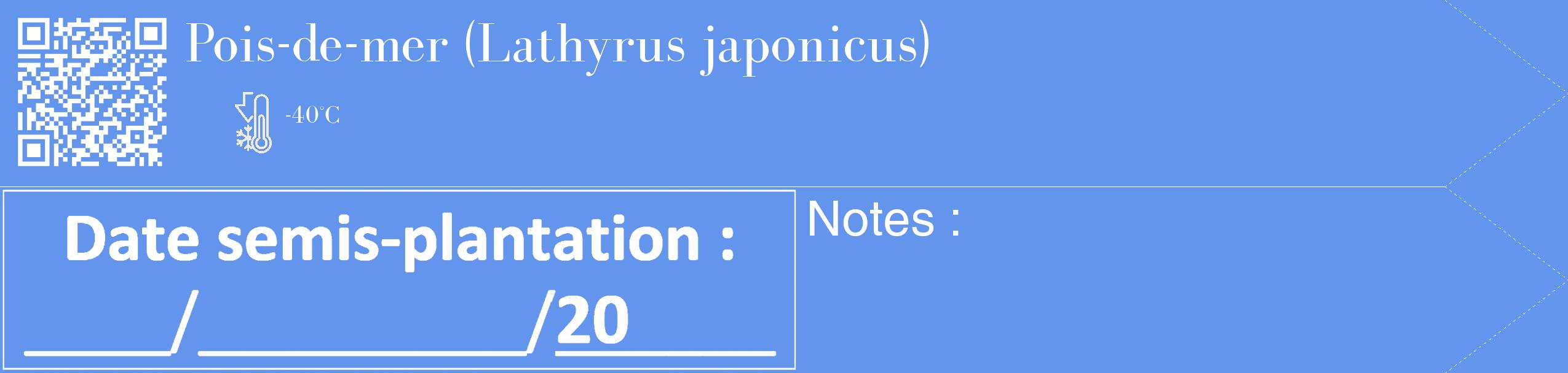 Étiquette de : Lathyrus japonicus - format c - style blanche4_simple_simplebod avec qrcode et comestibilité