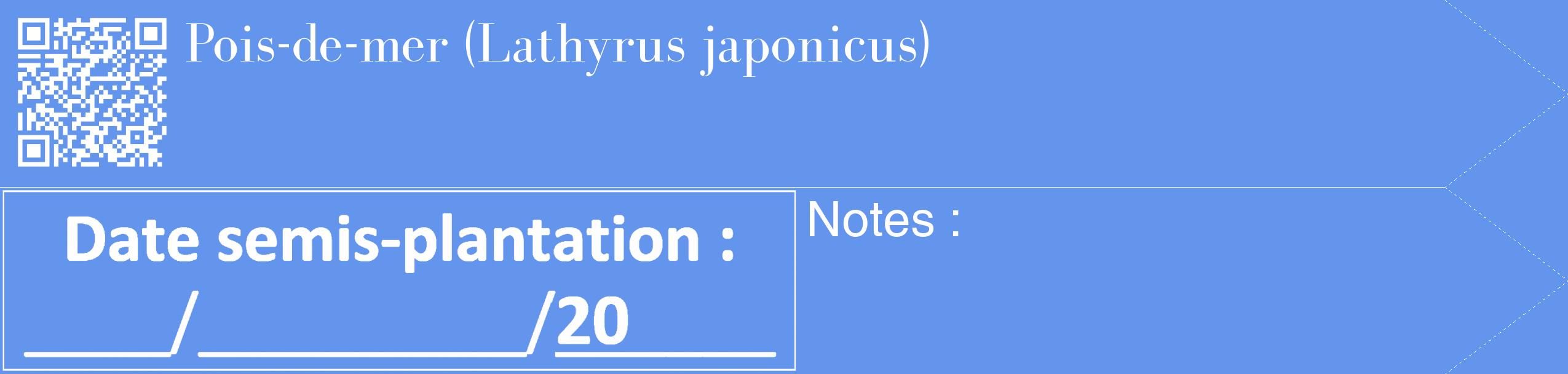 Étiquette de : Lathyrus japonicus - format c - style blanche4_simple_simplebod avec qrcode et comestibilité