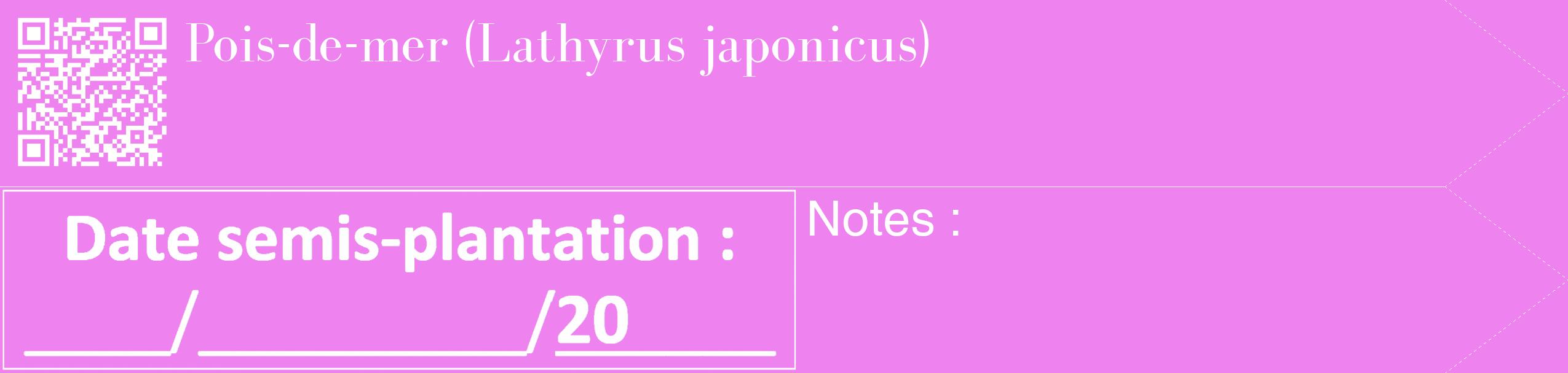 Étiquette de : Lathyrus japonicus - format c - style blanche53_simple_simplebod avec qrcode et comestibilité