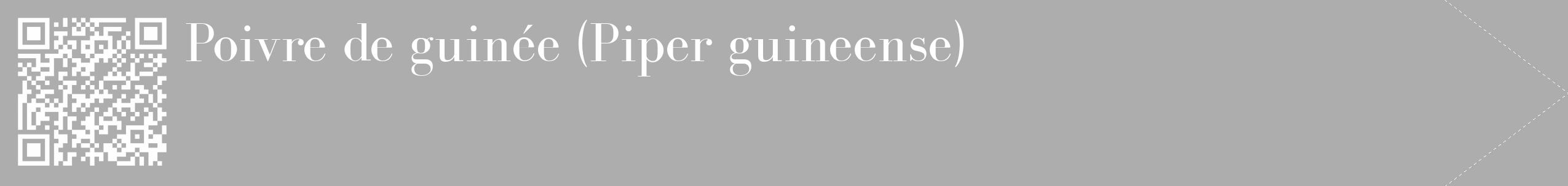 Étiquette de : Piper guineense - format c - style blanche22_simple_simplebod avec qrcode et comestibilité