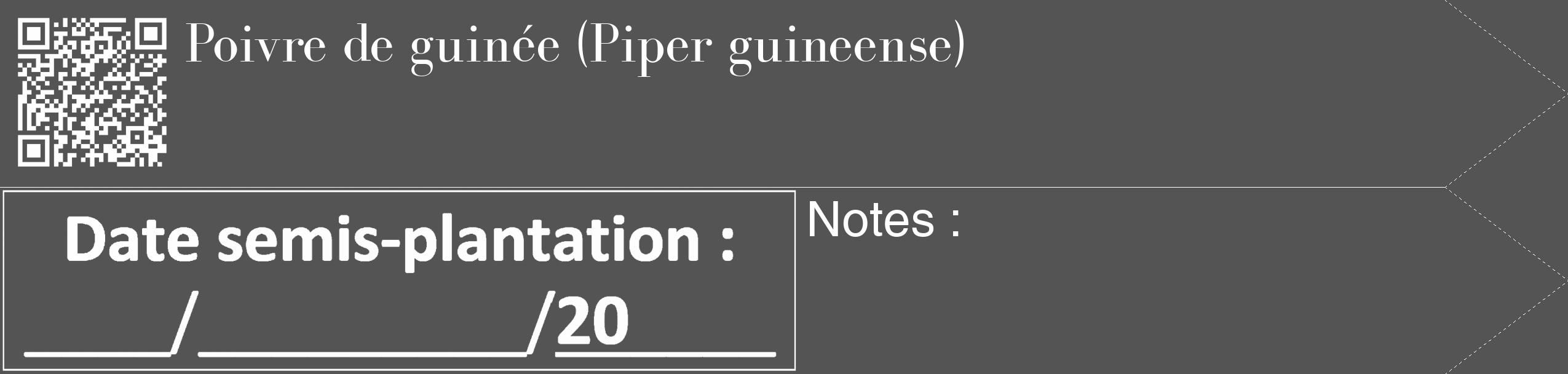 Étiquette de : Piper guineense - format c - style blanche30_simple_simplebod avec qrcode et comestibilité