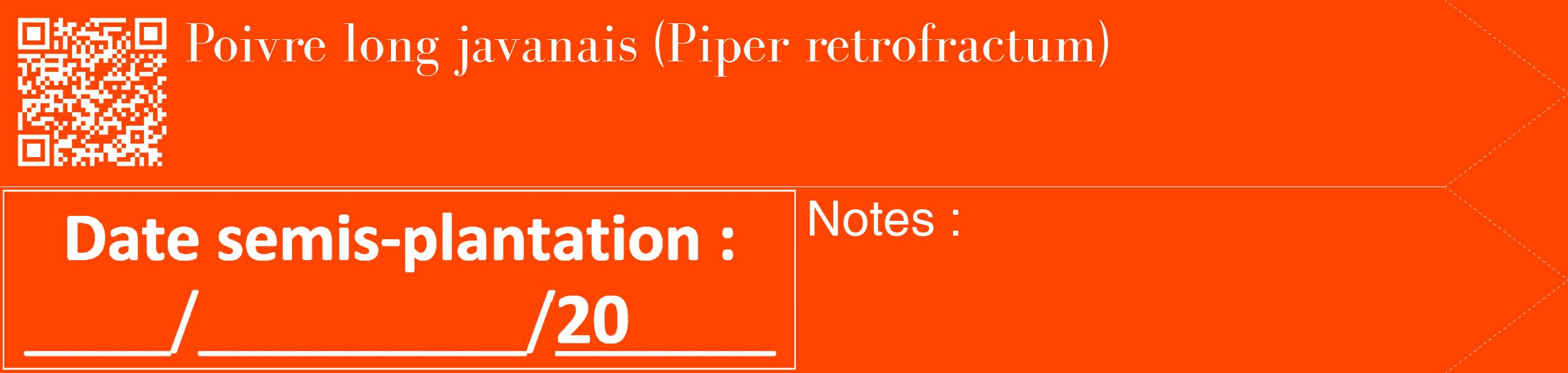 Étiquette de : Piper retrofractum - format c - style blanche26_simple_simplebod avec qrcode et comestibilité