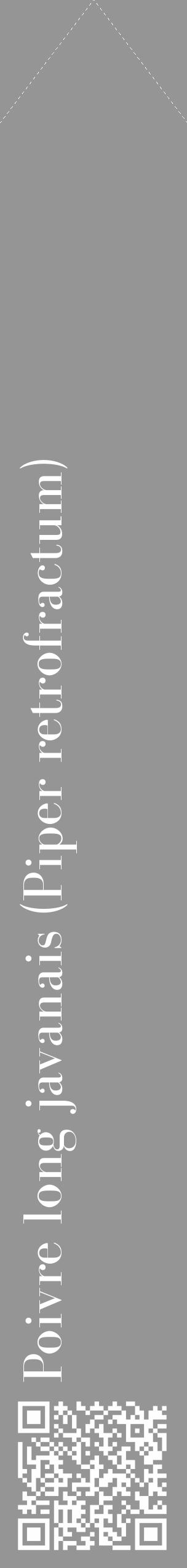 Étiquette de : Piper retrofractum - format c - style blanche16_simple_simplebod avec qrcode et comestibilité - position verticale