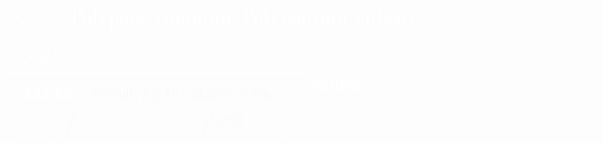 Étiquette de : Polypodium vulgare - format c - style blanche19_simple_simplebod avec qrcode et comestibilité