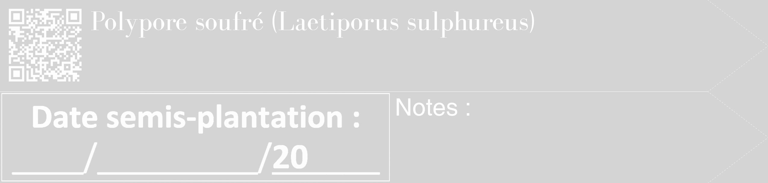 Étiquette de : Laetiporus sulphureus - format c - style blanche40_simple_simplebod avec qrcode et comestibilité